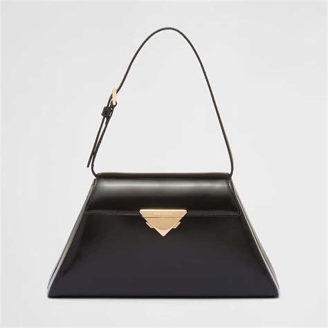 prada blackface purse|Black Medium Brushed Leather Handbag .